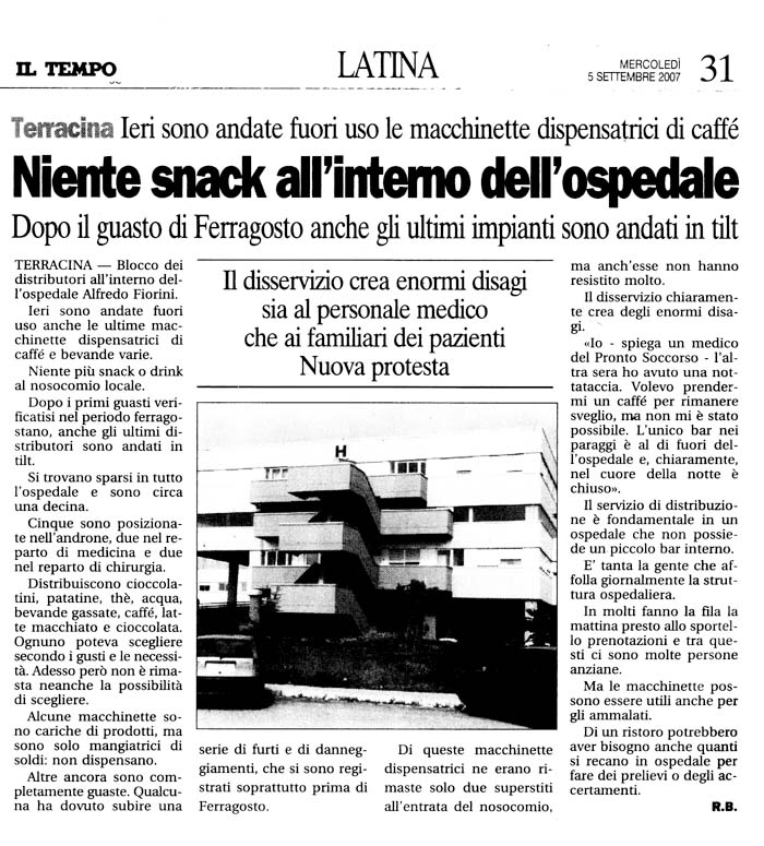 Il Tempo 05.09.2007 Rassegna stampa sanita' provincia Latina Ordine Medici Latina