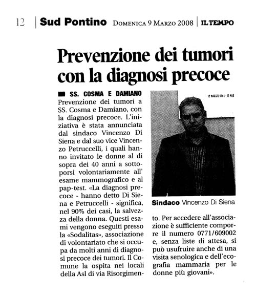 Il Tempo 09.03.2008 Rassegna stampa sanita' provincia Latina Ordine Medici Latina