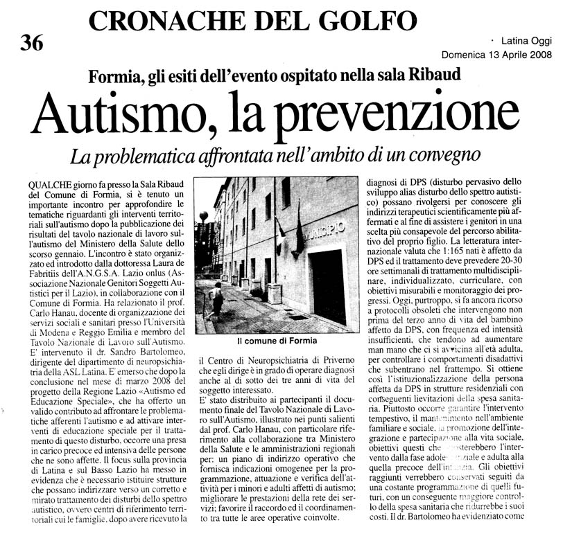 Latina Oggi 13.04.2008 Rassegna stampa sanita' provincia Latina Ordine Medici Latina