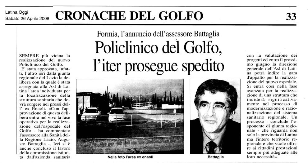 Latina Oggi 26.04.2008 Rassegna stampa sanita' provincia Latina Ordine Medici Latina