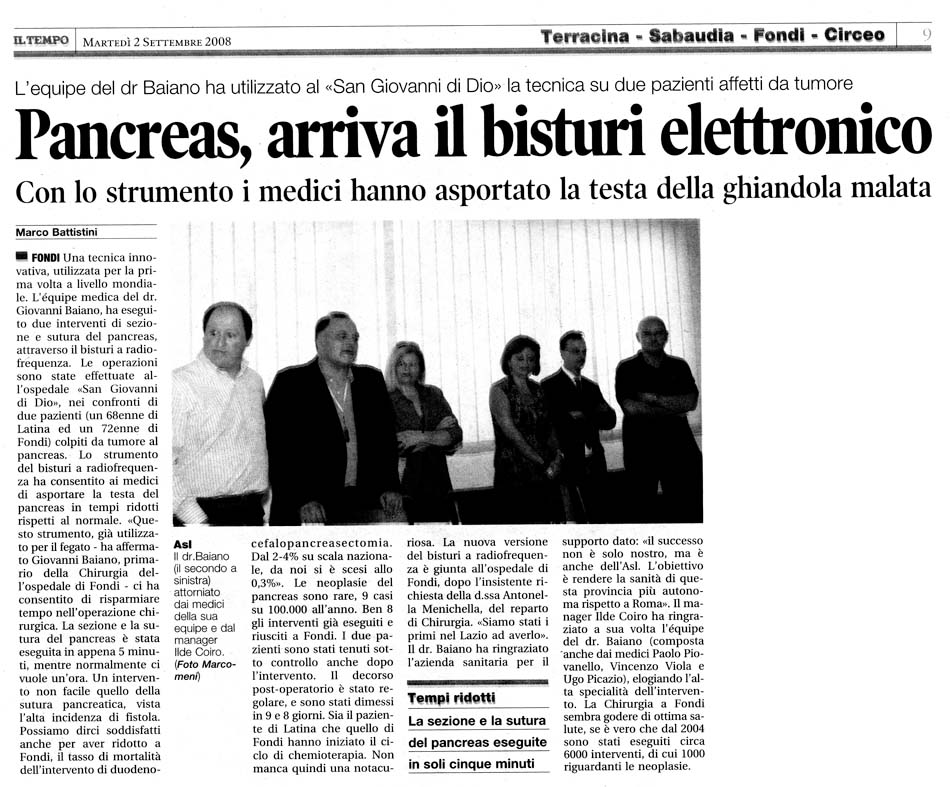 Il Tempo 02.09.2008 Rassegna stampa sanita' provincia Latina Ordine Medici Latina