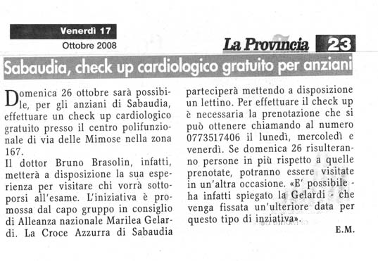 La Provincia 17.10.2008 Rassegna stampa sanita' provincia Latina Ordine Medici Latina