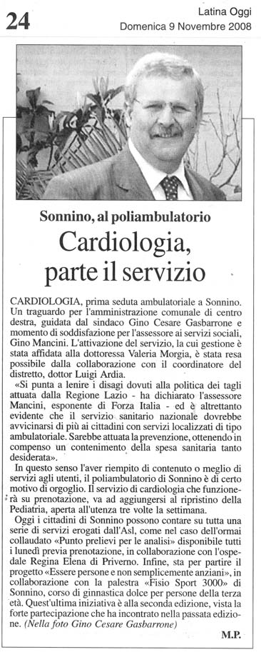 Latina Oggi 09.11.2008 Rassegna stampa sanita' provincia Latina Ordine Medici Latina