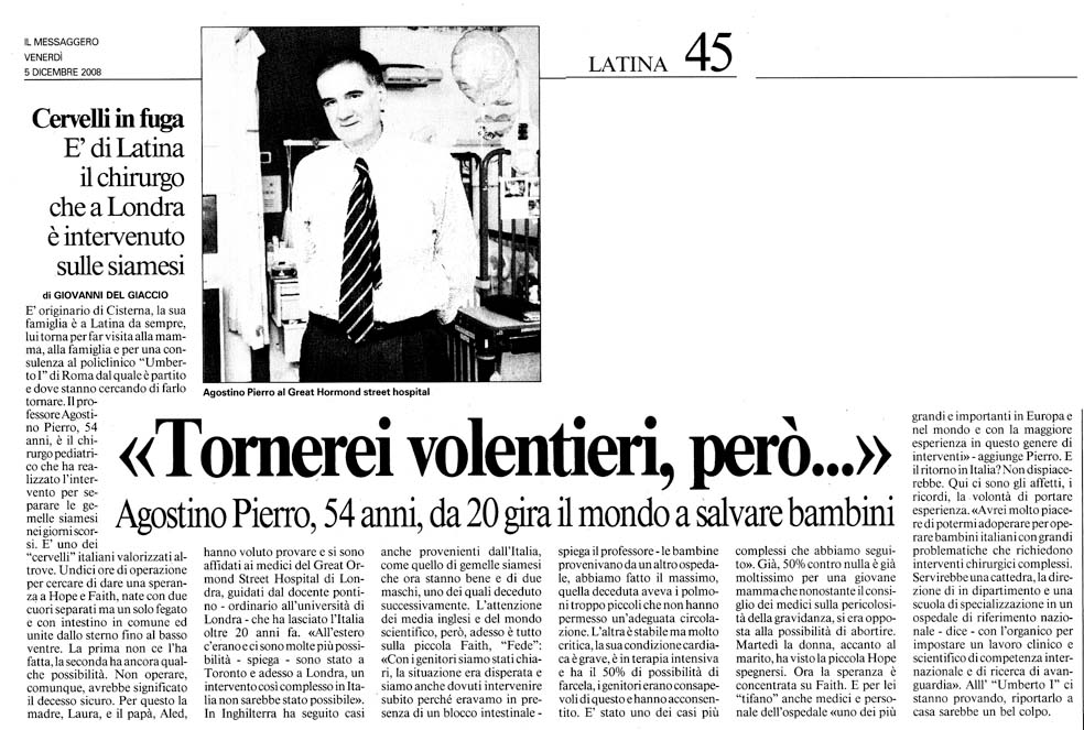 Il Messaggero 05.12.2008 Rassegna stampa sanita' provincia Latina Ordine Medici Latina