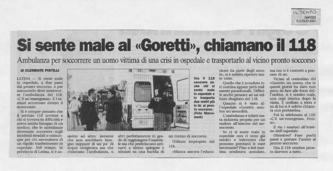 Il Tempo 06.07.2004 Rassegna stampa sanita' provincia Latina Ordine Medici Latina
