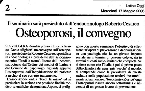 Latina Oggi 17.05.2006 Rassegna stampa sanita' provincia Latina Ordine Medici Latina